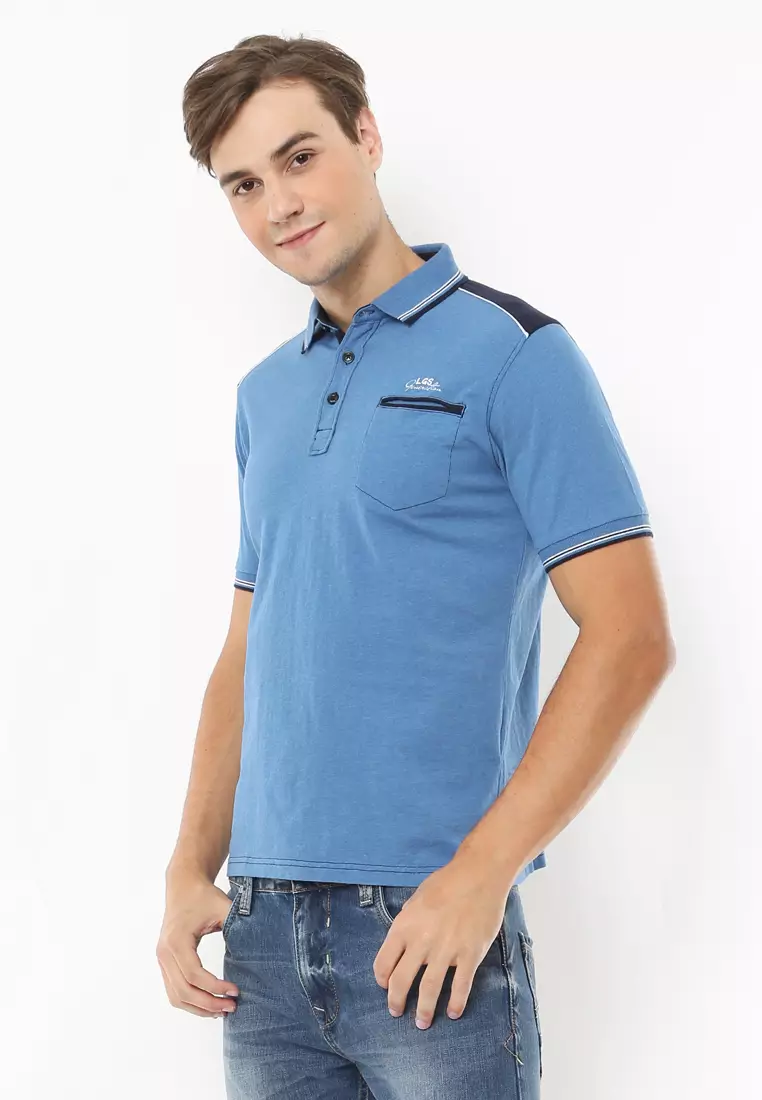 LGS - Kaos Polo Fashion - Kombinasi Warna Biru - JTS.325.M2223F.01.C