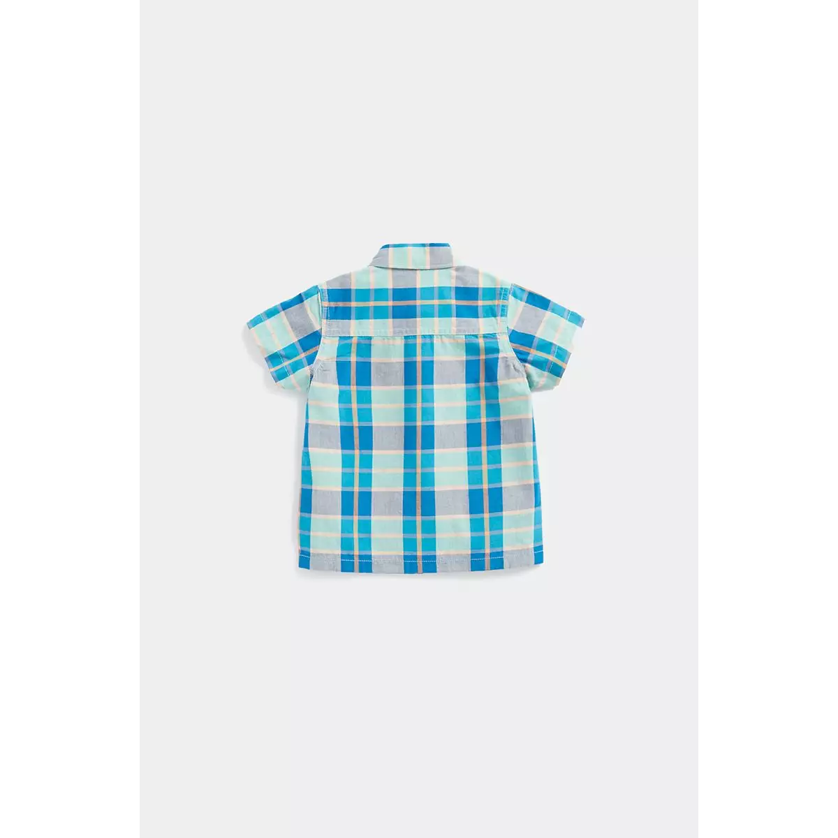 Mothercare Checked Shirt and Rhino T-Shirt Set - Set Kaos & Kemeja Bayi Laki-laki (Biru)