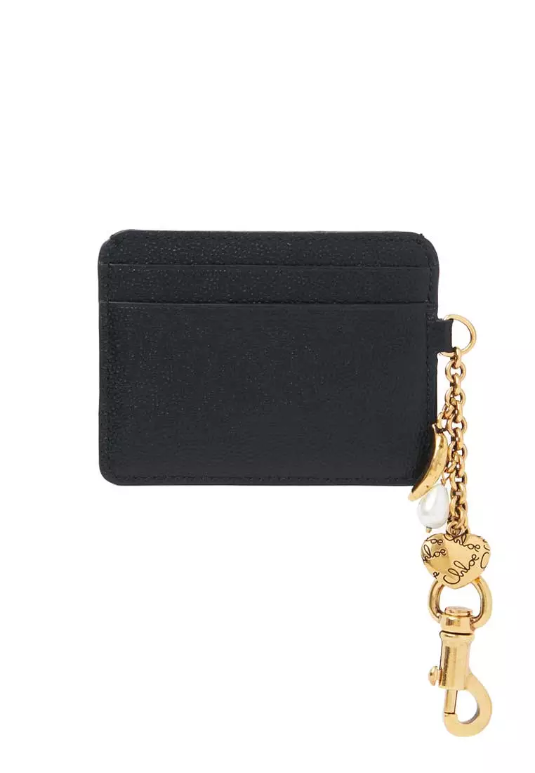 Charms Card Holder In Grained Leather Black CH25AP977Q12001