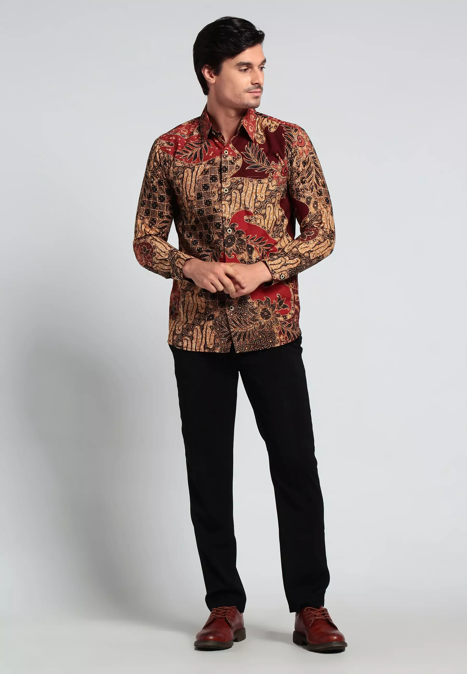 Kemeja Elang Berontok tanahan slimfit