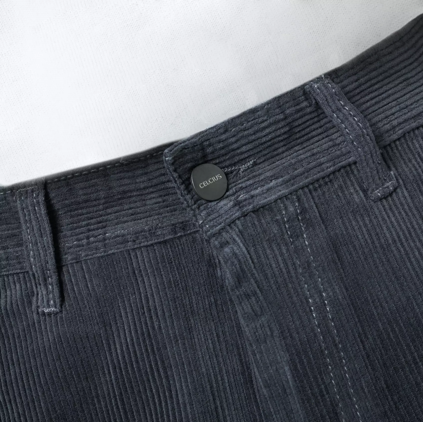 CELCIUS Corduroy Pants Baggy Wide Leg Fit I31000397C Dark Grey