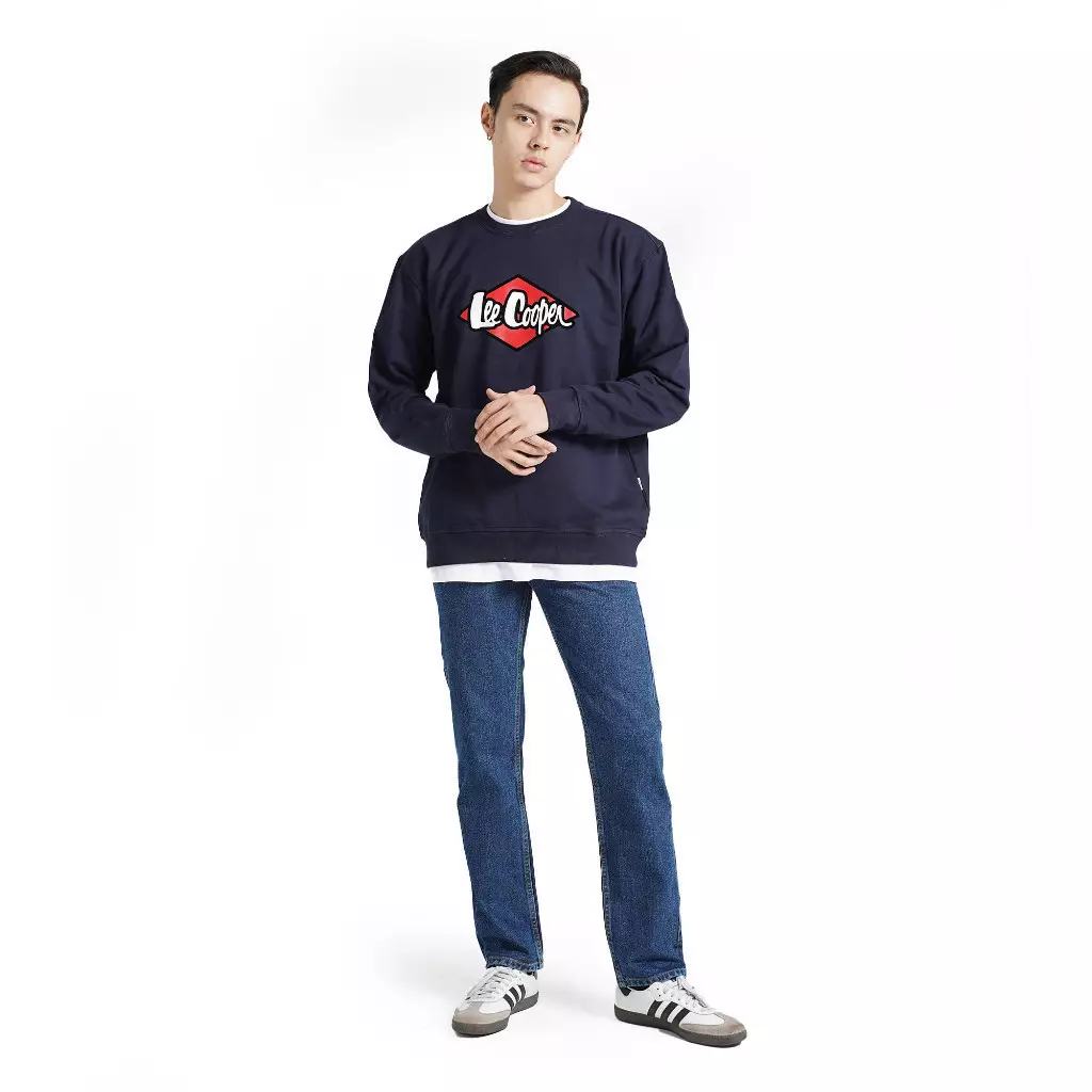 LEE COOPER SWEATER LOGO RETRO NAVY
