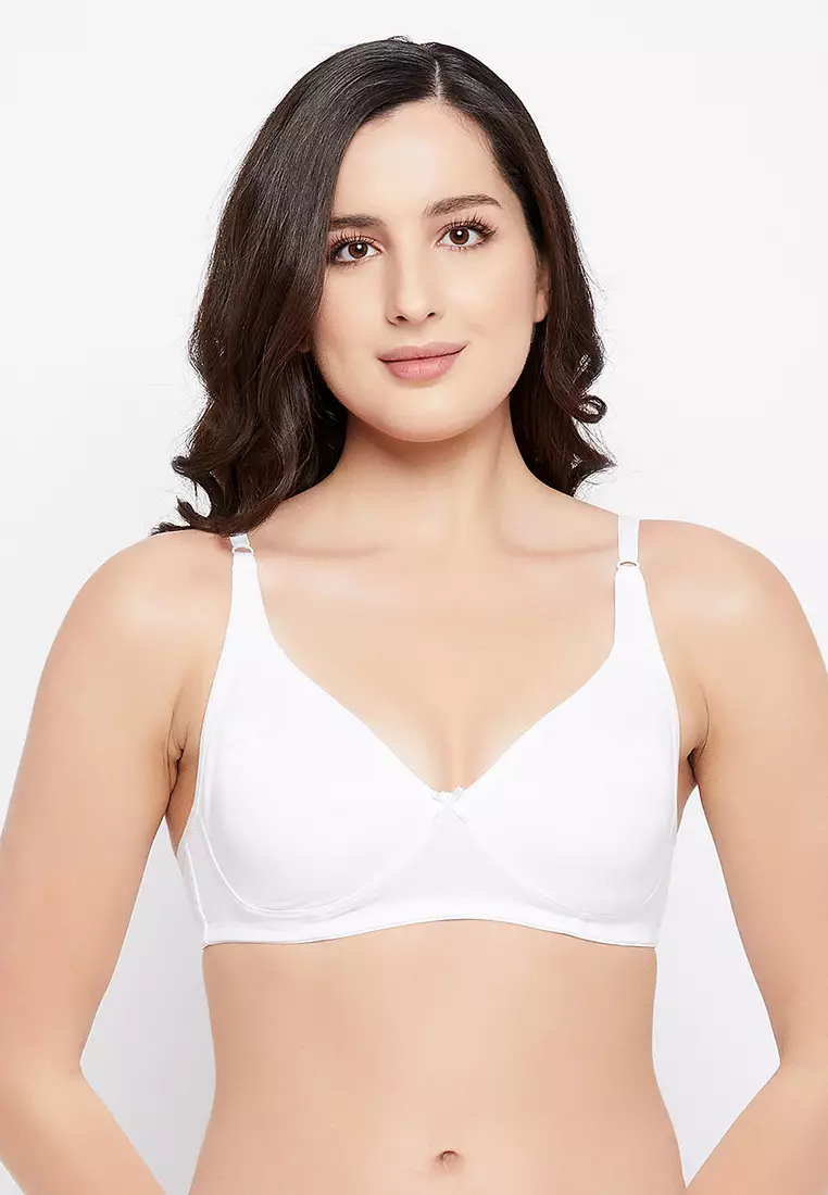 Buy Padded Non-Wired Full Cup Multiway Bra in White - Lace Online