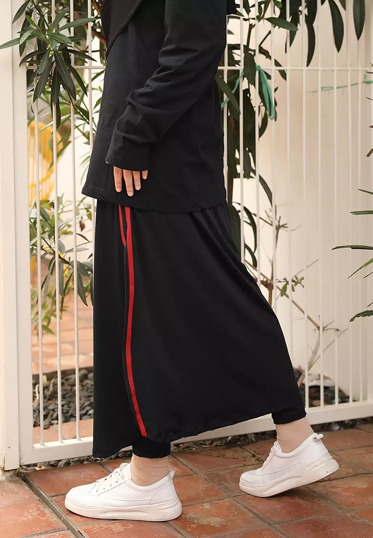 Cotton Bee - Dazzle List Sport Syari | Rok Legging Olahraga - Red - L