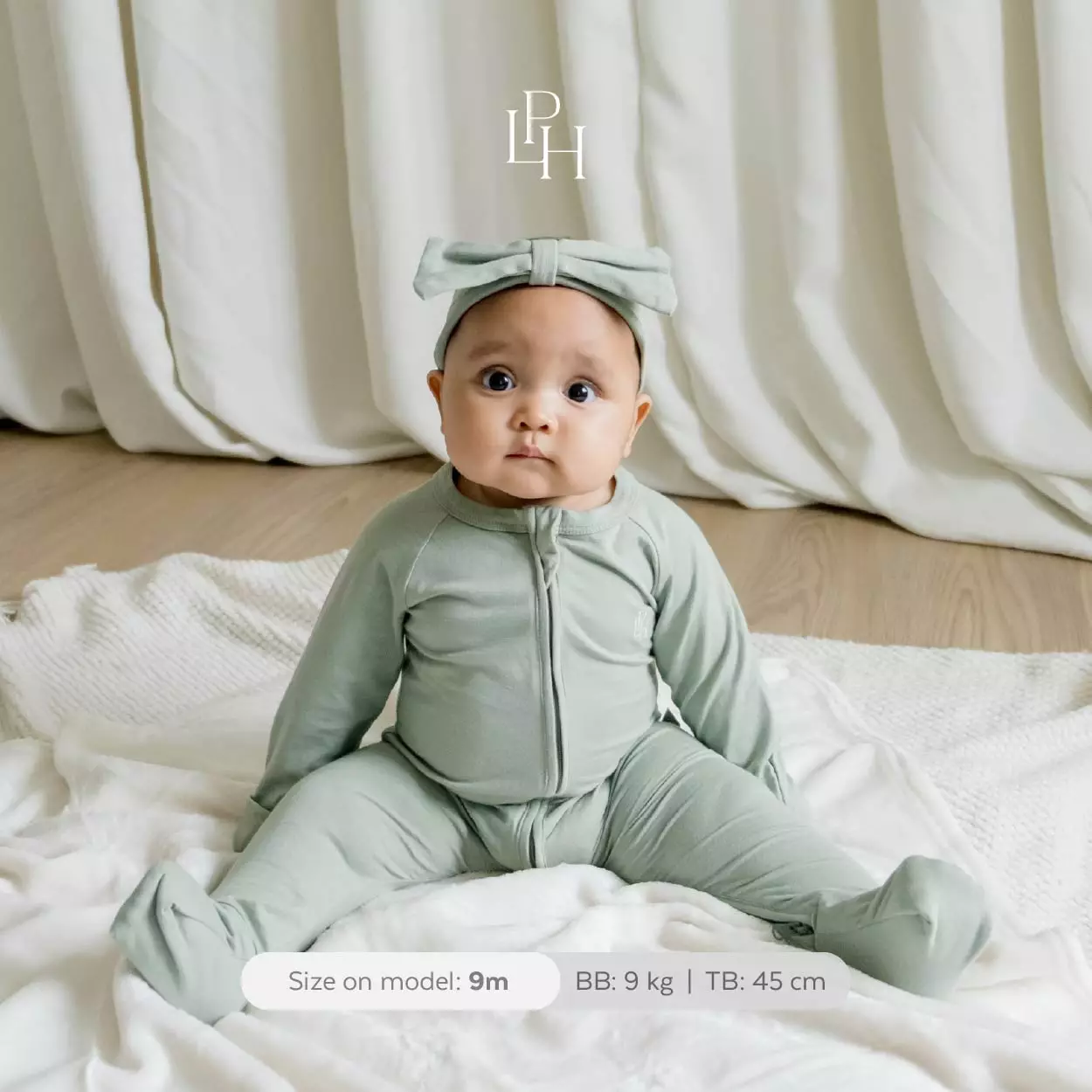 Little Palmerhaus - Jumper Panjang Bayi (Baby Sleepsuit 17.0) Heaven Blue