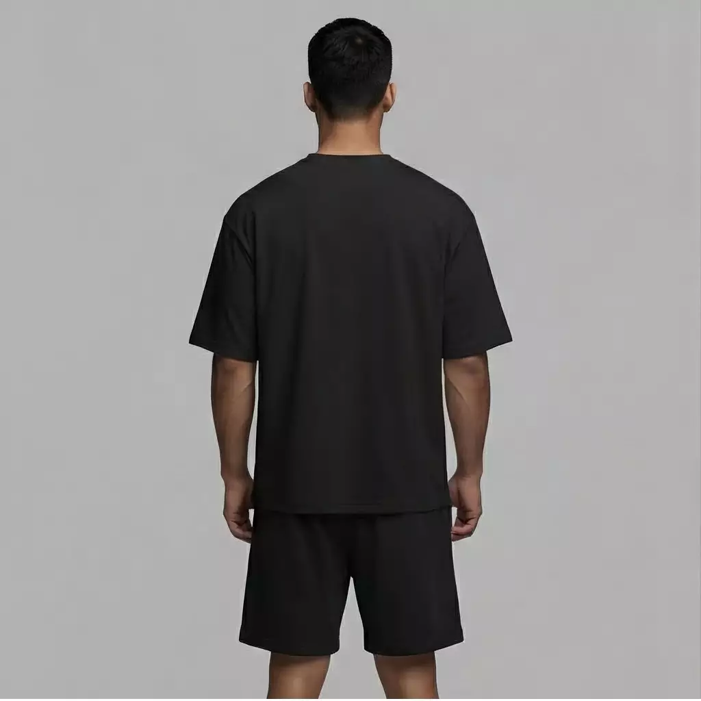 THIRDDAY Kaos Oversize Gym Hybrid Cotton 240gsm Drifit Anti Bau Anti Kusut "hustle metal" hitam MTZ63