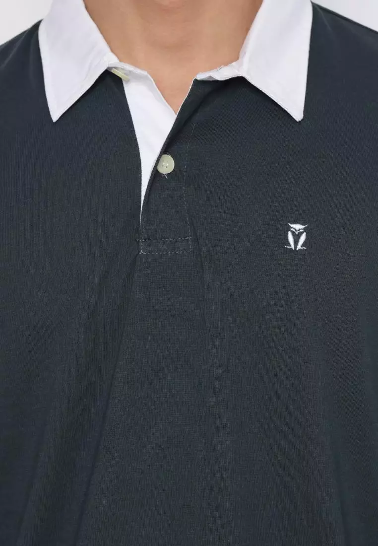 Matsuda Kaos Rugby Polo Shirt Pria Lengan Panjang Fujidera