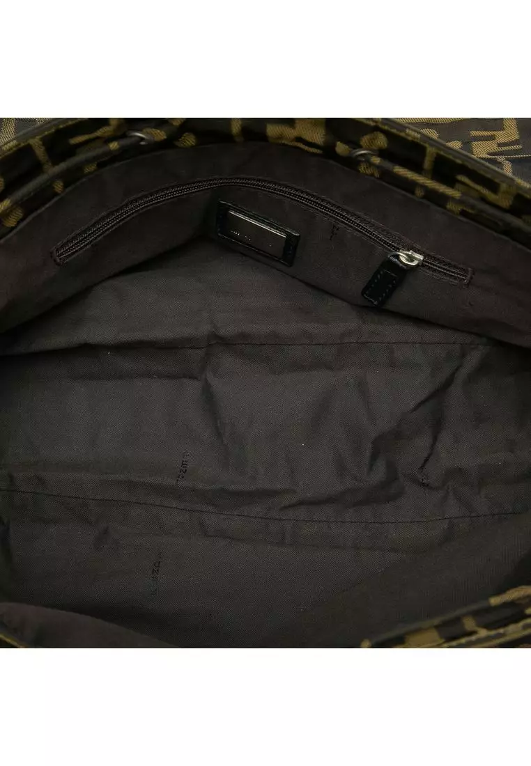 Pre-Loved Fendi Zucca Canvas Skull Messenger Bag