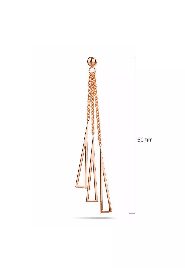 Royal Tassel Rose Gold Layered Earrings