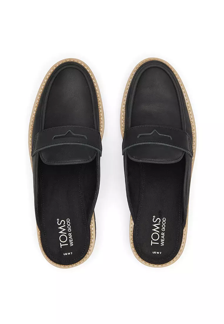 Women Cara Leather Loafer - Black Mule