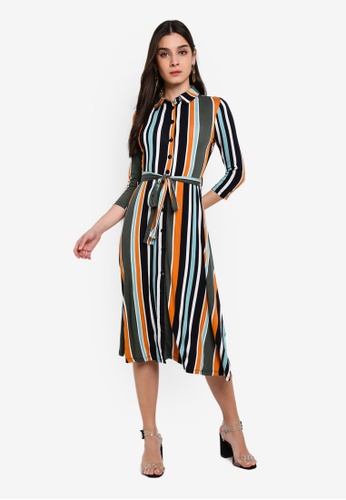 Buy Dorothy Perkins Stripe Midi Shirt Dress Zalora Hk