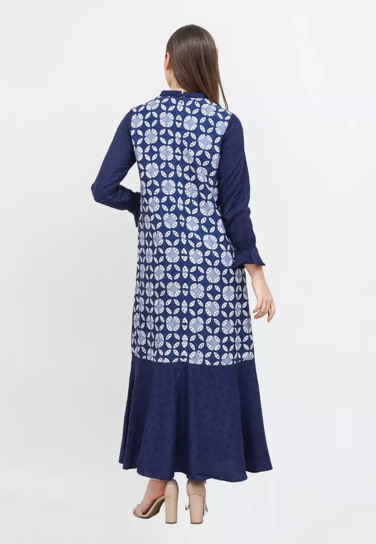 Gamis Batik Khoira Navy