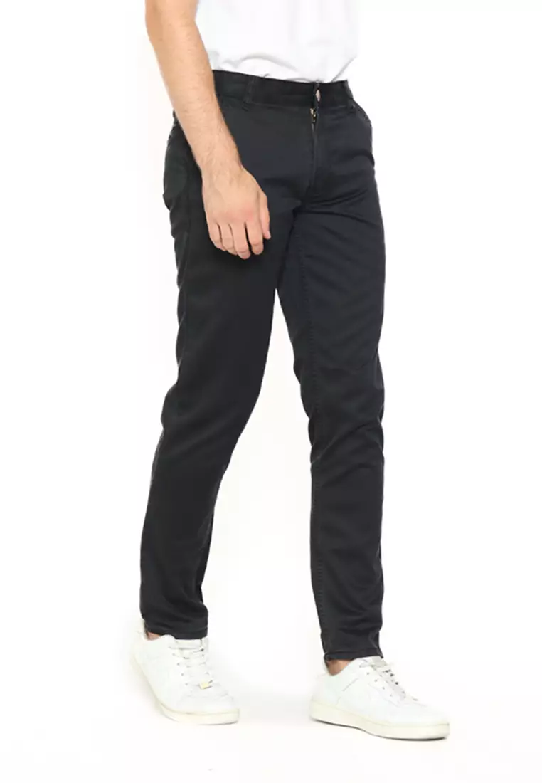 Twill Celana Panjang Pria Reguler Fit Charming Abu Tua 122502