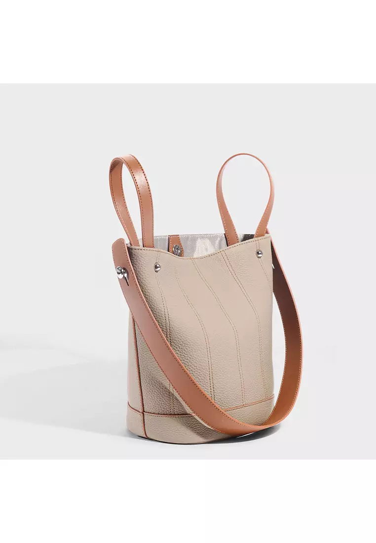 Real leather bucket hotsell bag