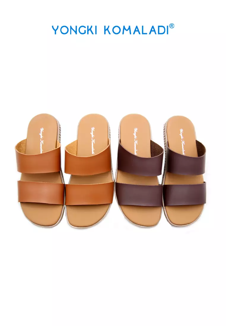 YONGKI KOMALADI SANDAL FLAT OL-ECC446-21 MEN COFFEE