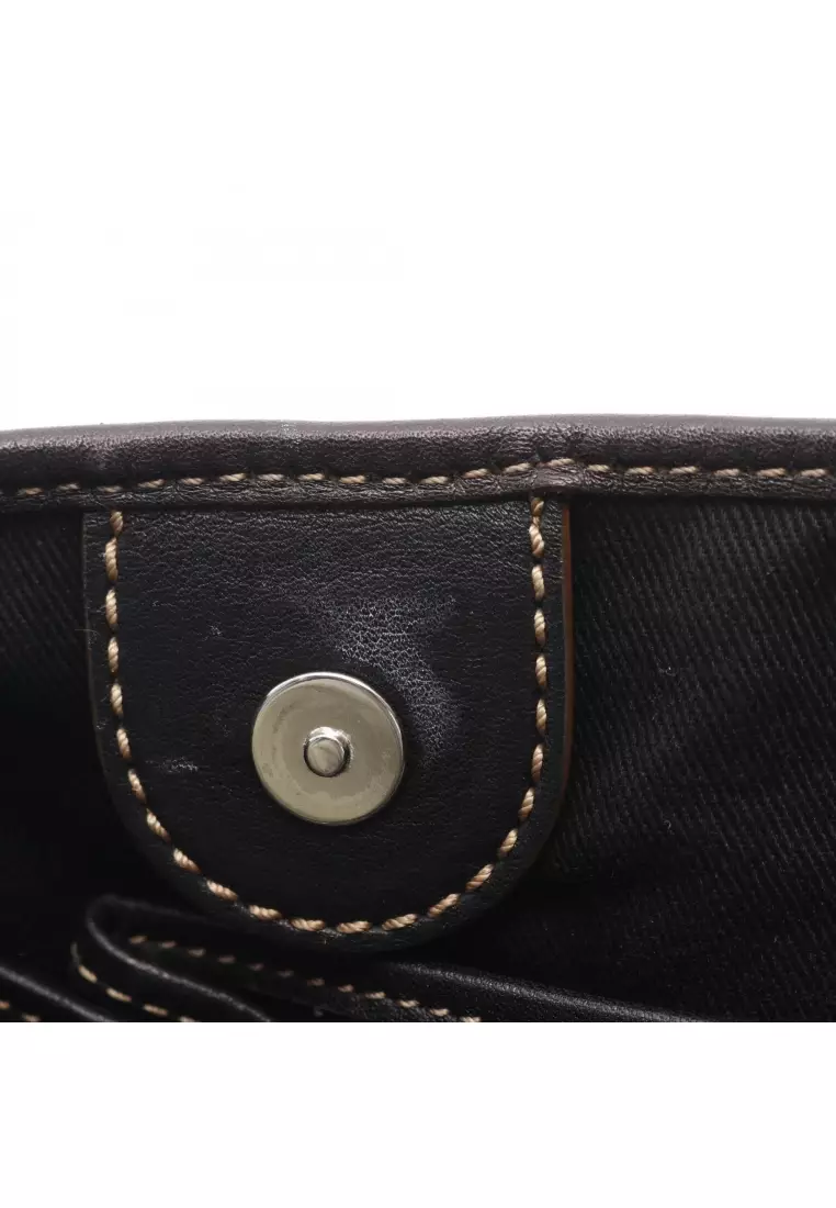 Pre-Loved Celine Macadam Handbag tote bag canvas leather black