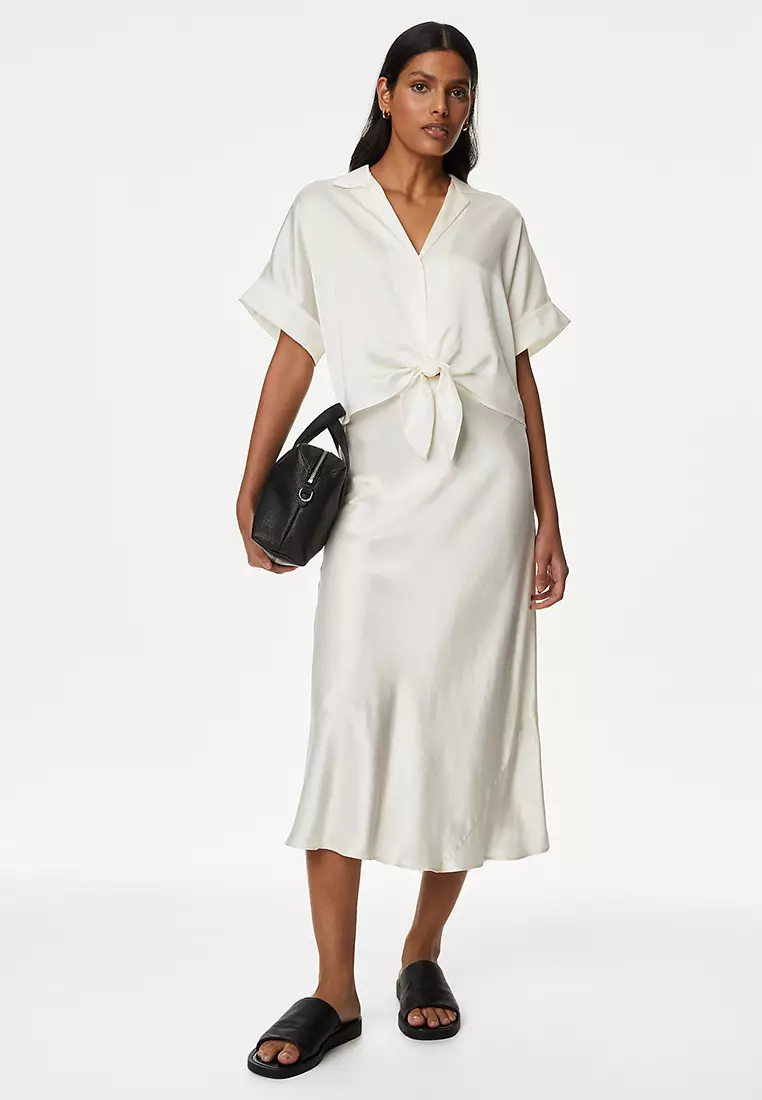 Satin Midaxi Slip Skirt