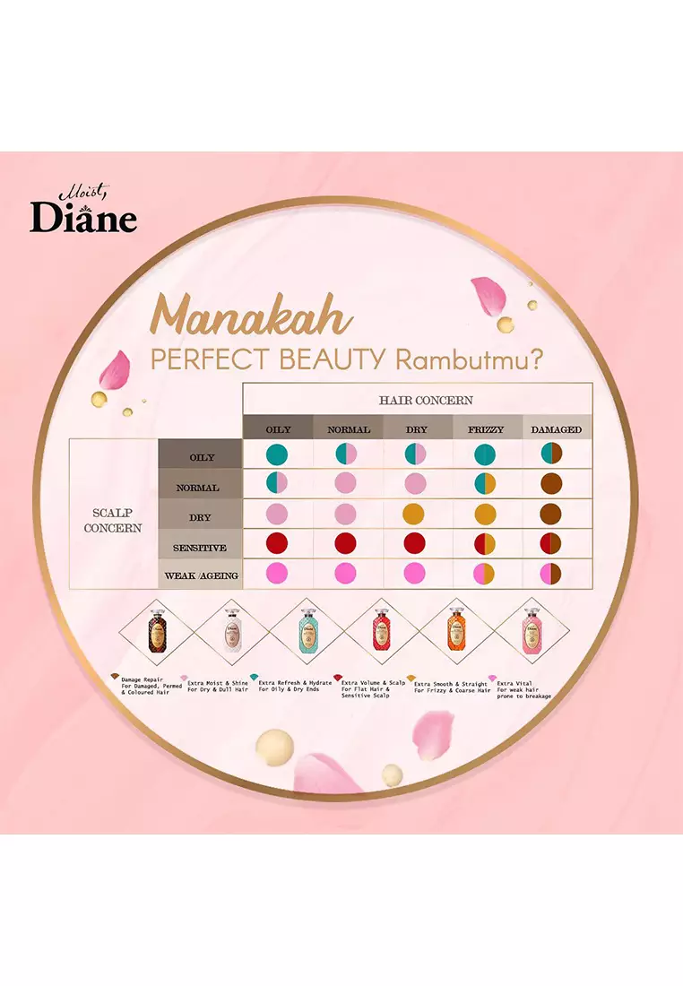 PAKET Moist Diane EXTRA MOIST & SHINE Shampoo + Treatment (Conditioner)