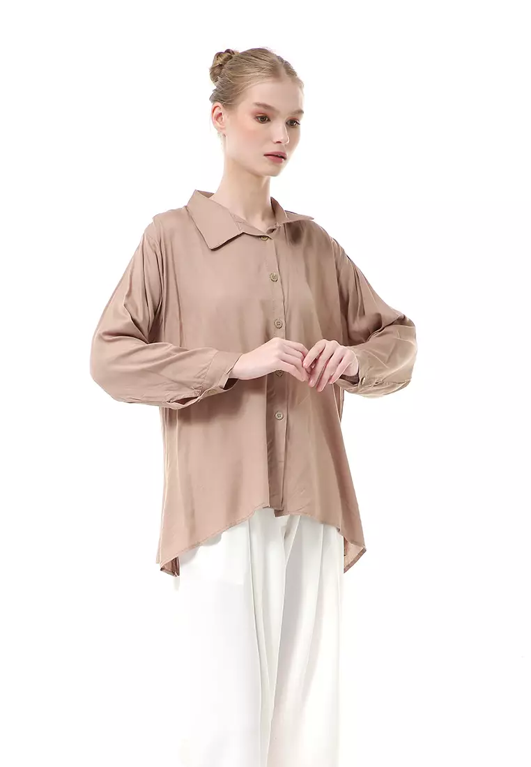 Ayudia Shirt Long Sleeve Atasan Wanita Premium Quality - Coksu