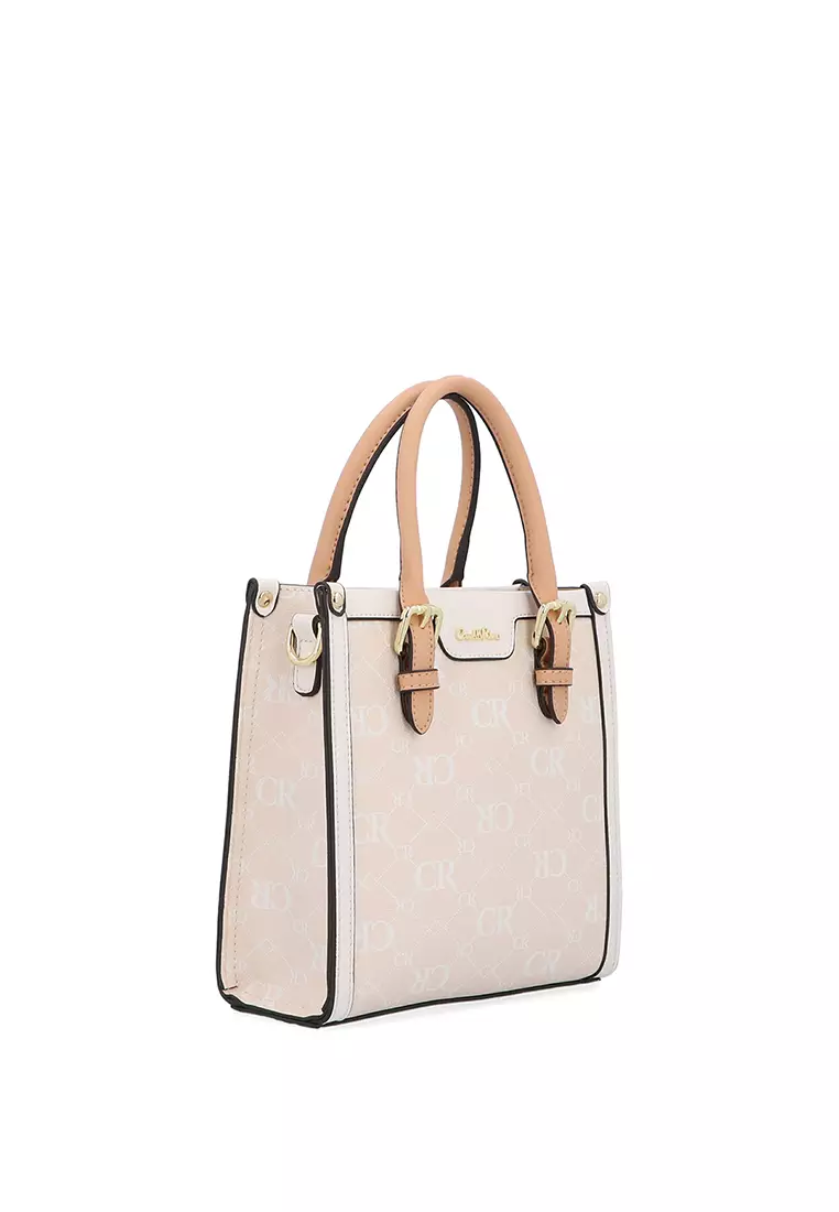 CR Monogram in Cream Top Handle - Beige