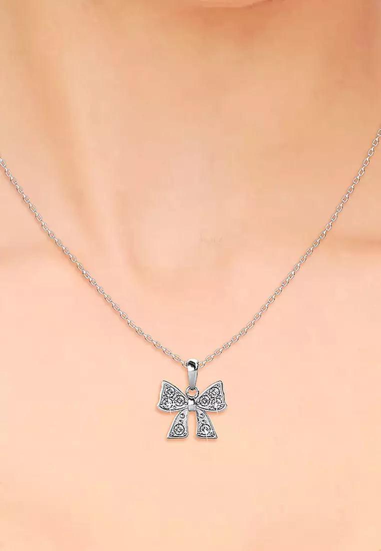 Swarovski bow tie necklace on sale