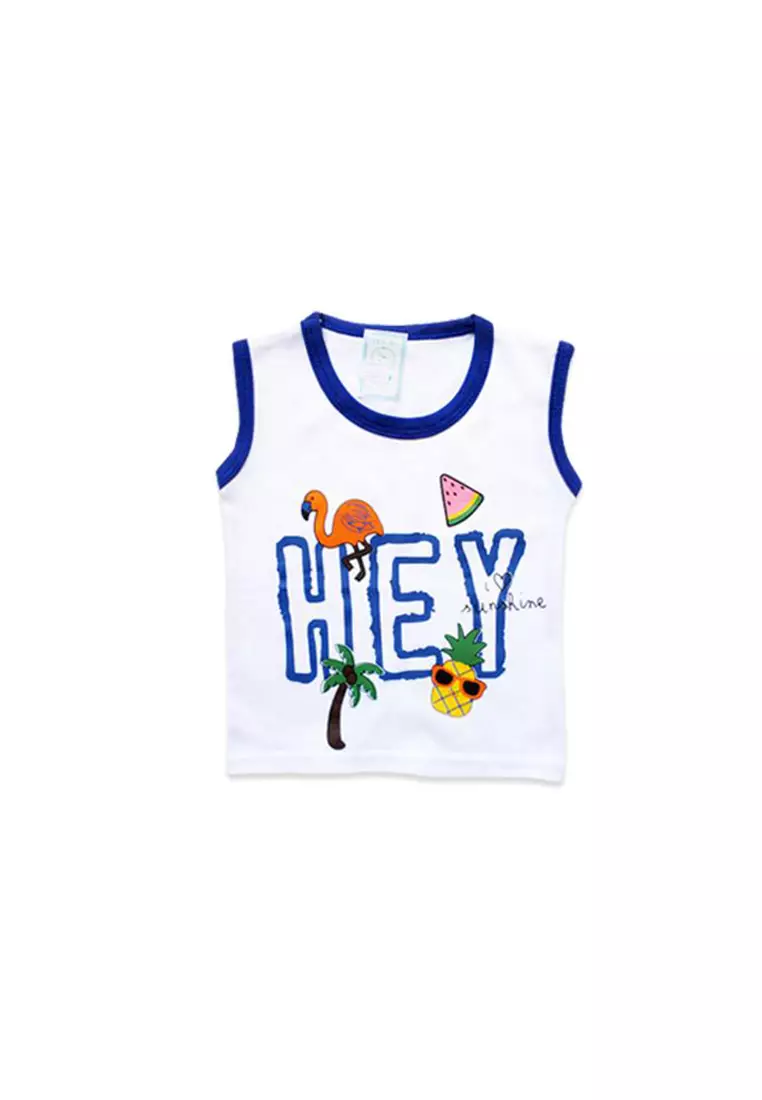 Skabe Pakaian Bayi Anak Laki Laki Baju Singlet Motif Flamingo Hey Setelan Kaos All Size Baby Putih Untuk Usia 0 Sampai 6 Bulan 3197 Everyday Waka kids Wakakids