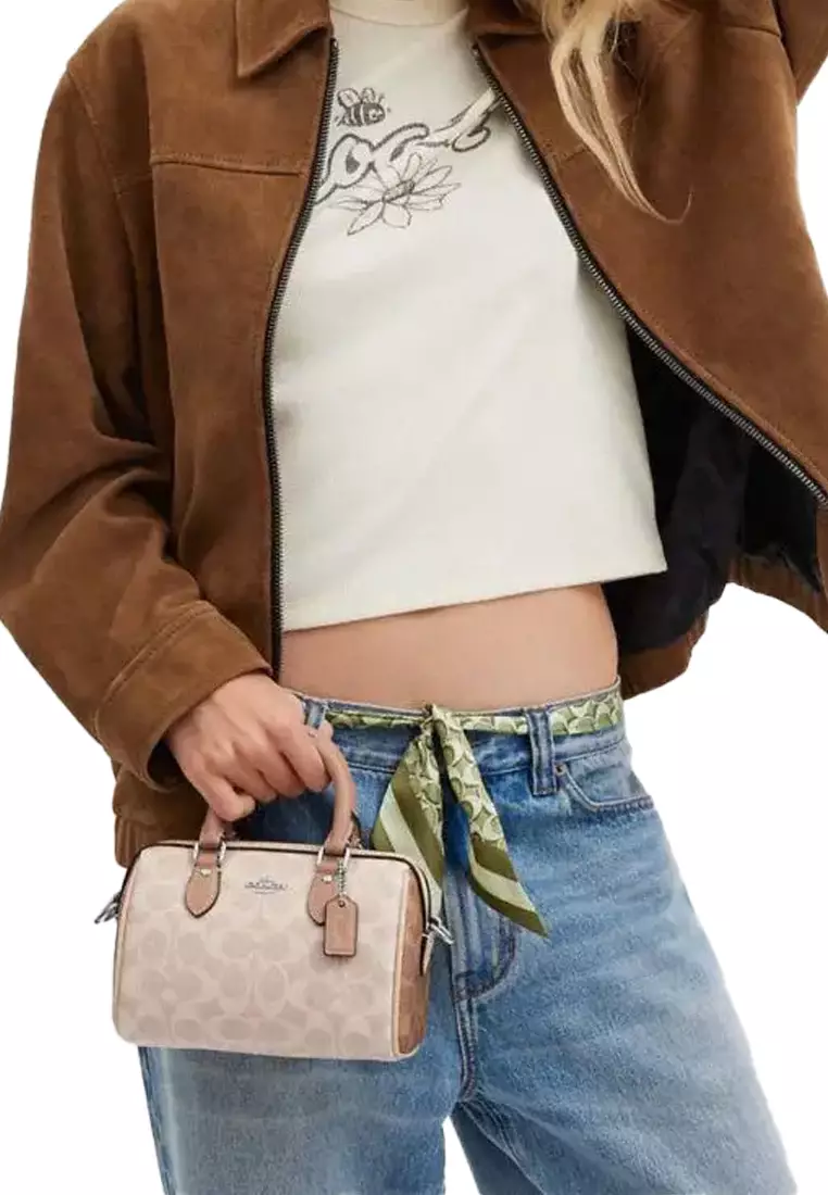 Mini Rowan Crossbody Bag In Blocked Signature Canvas CW330