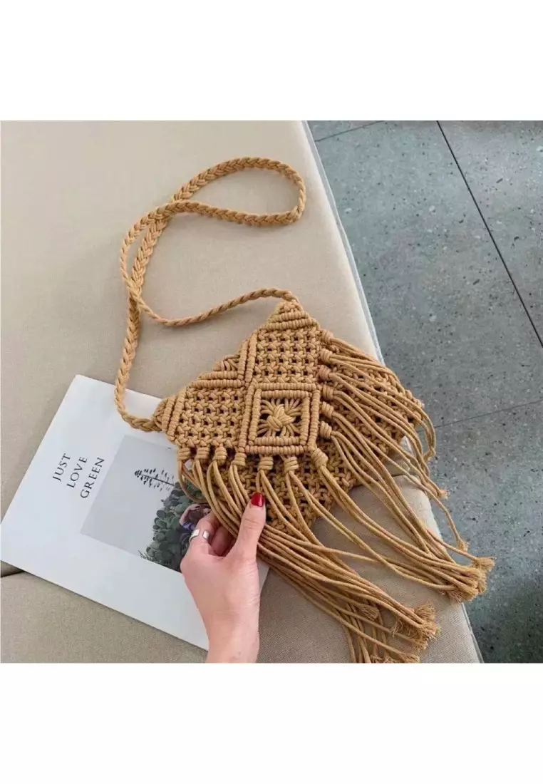 Kanaya Mini Khaki Tassel Rumbai Selempang Slingbags