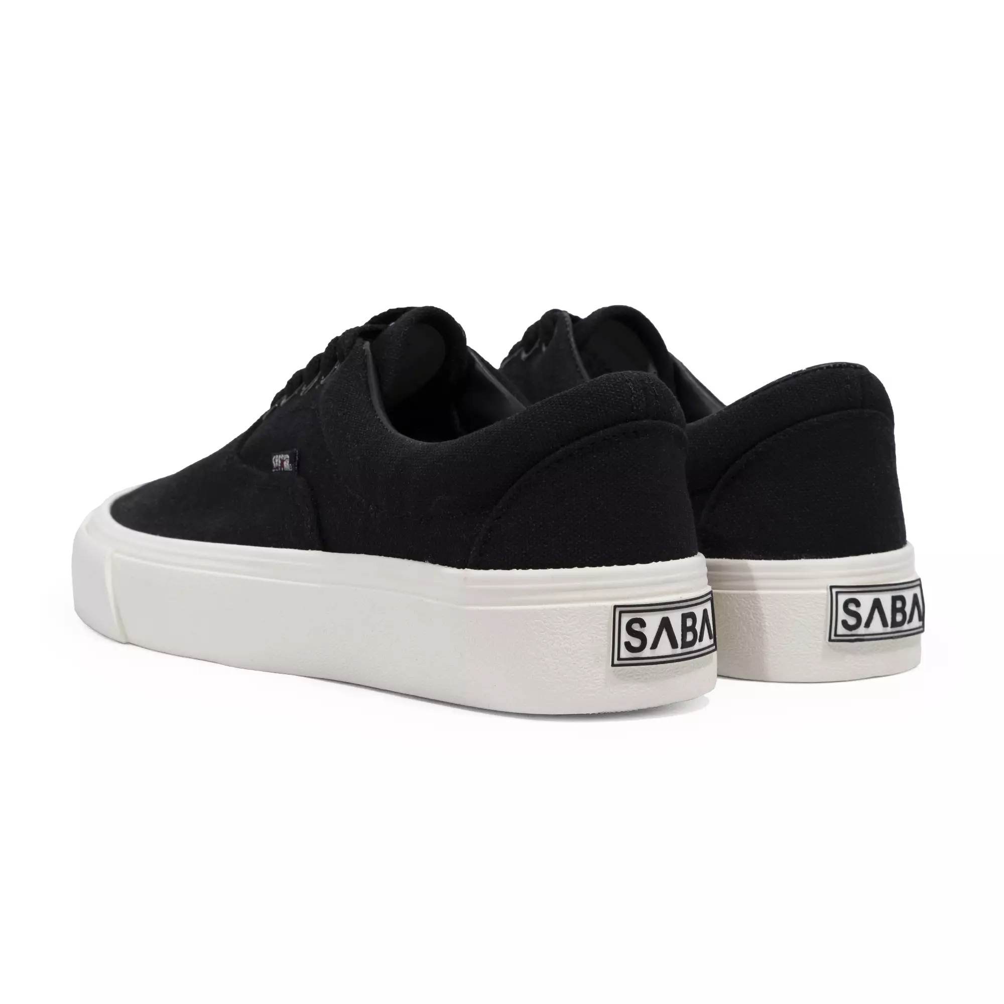 SABA Sykes All Black White - Sepatu Sneakers Casual Pria Wanita