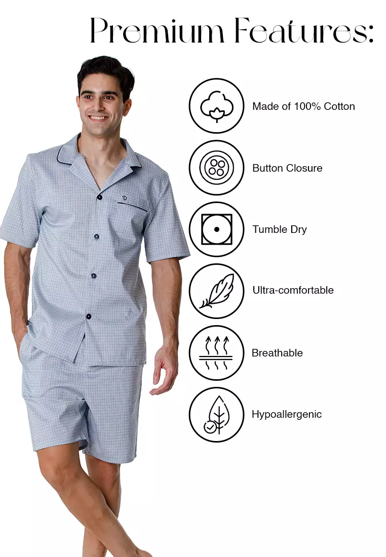 Men's cotton short best sale pajama sets