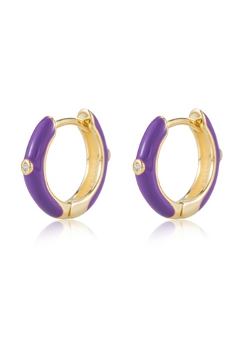 Athena & Co. gold Nessa Enamel Hoop Earrings 55F09ACCF2B9A2GS_1