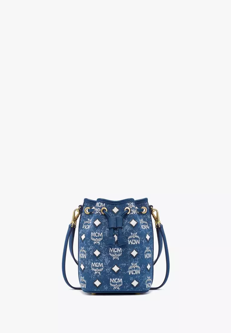 Buy MCM Dessau Drawstring in Vintage Denim Jacquard 2024 Online