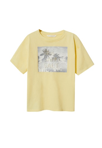 MANGO KIDS yellow Printed Cotton-Blend T-Shirt EE584KA6068E06GS_1