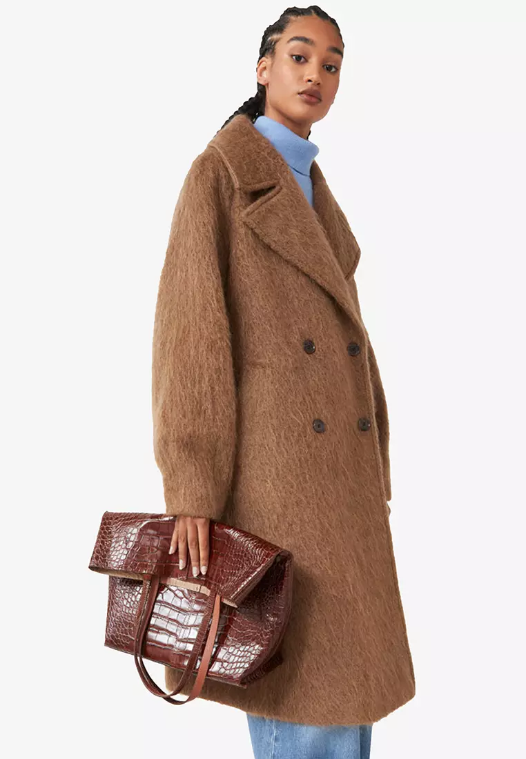 Cos boucle wool hot sale cocoon coat