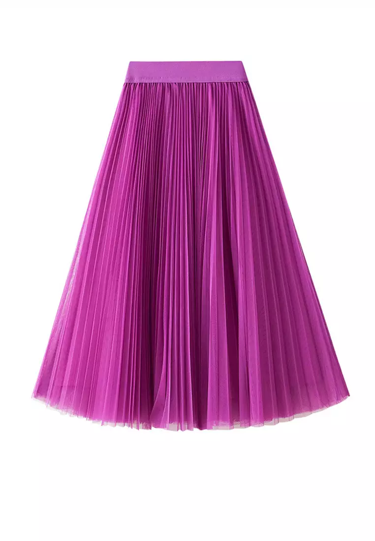 Buy Twenty Eight Shoes Spring/Summer Soft Flowy Pleated Maxi Skirt AF ...