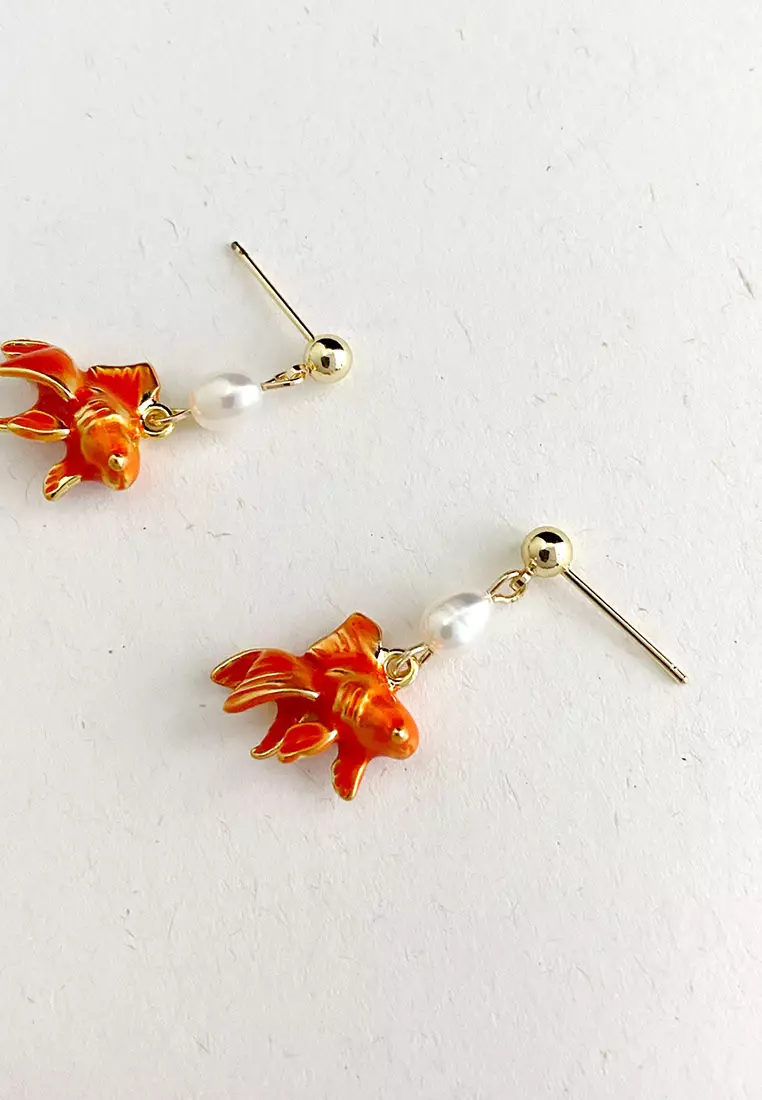 Goldfish earrings cheap