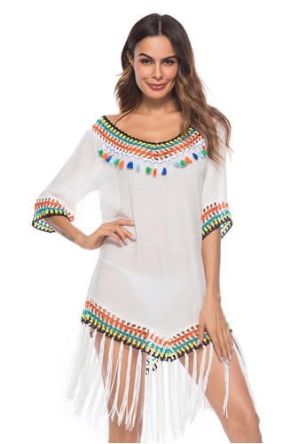 LYCKA white LTH4066-European Style Beach Casual Outer Dress-White F6070US354A98AGS_1