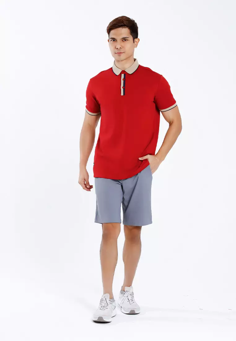 Forest Premium weight Cotton 210gsm Polo Tee Shirt Men Slim Fit Collar Tee | Baju T Shirt Lelaki - 24002-56Maroon