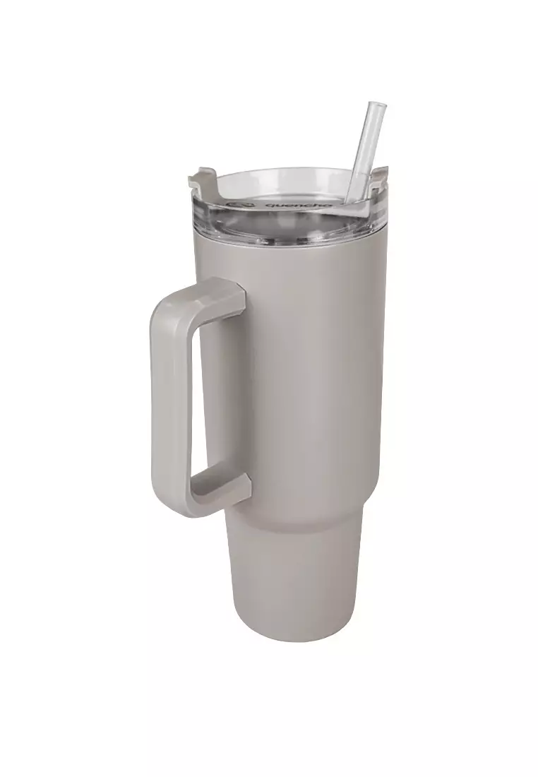 37oz Stainless Steel Straw Lid Insulated Mug Tumbler 1100ml Double Wall 24Hr Cold BPA-Free - Sand