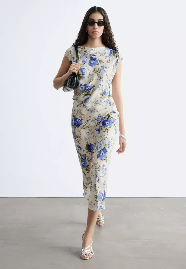 Bias-Cut Satin Midi Dress