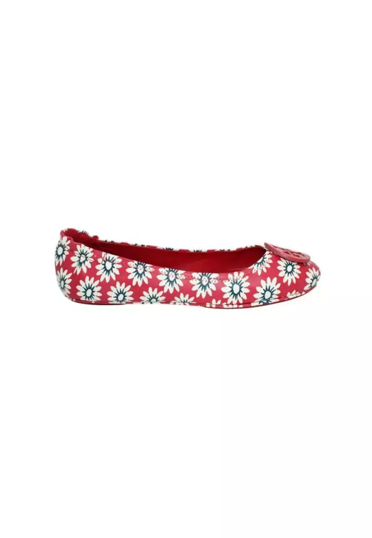 TORY BURCH Pre Loved TORY BURCH Minnie Travel Red Print Ballerina