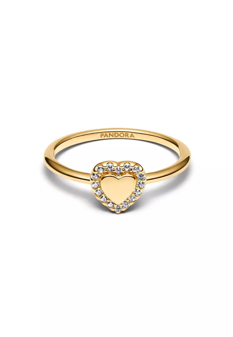 Engravable Heart Halo Ring
