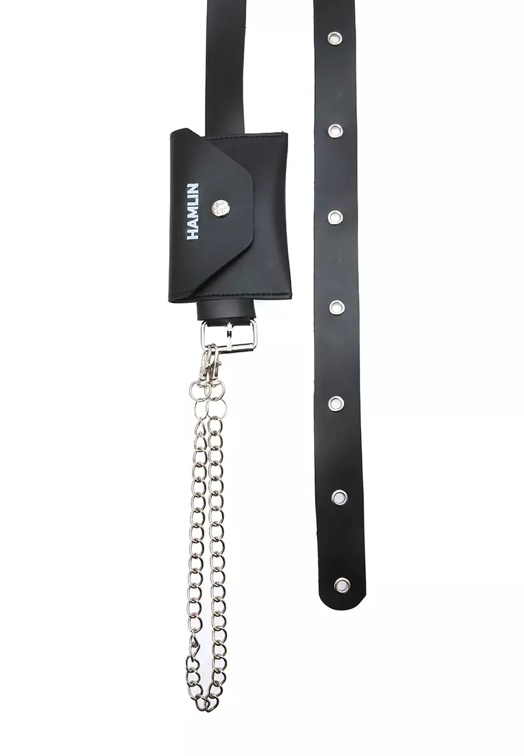 Imani Ikat Pinggang Wanita with Mini Wallet Multifunction Material Leather ORIGINAL - Black