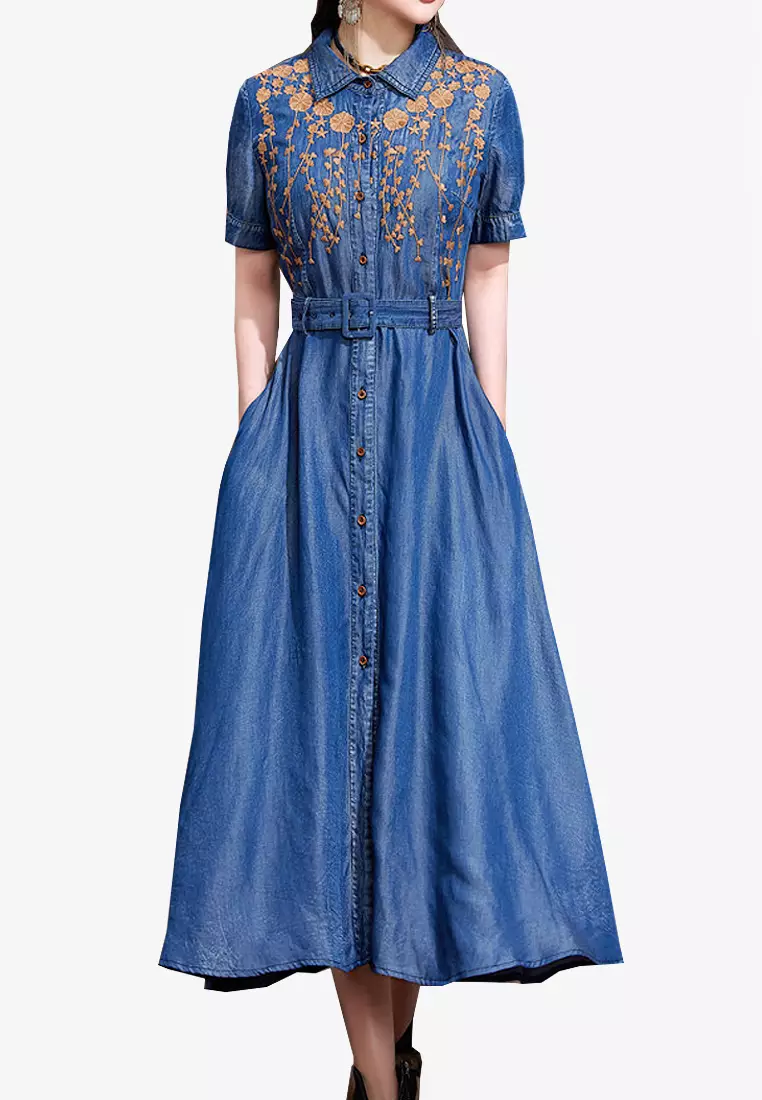 Retro denim shop dress
