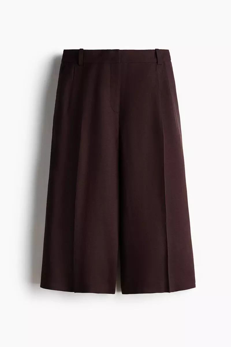 Wide linen-blend culottes