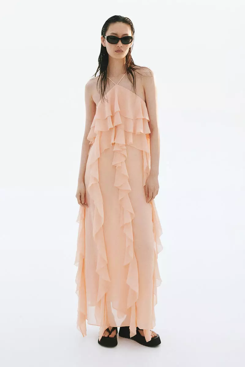 Flounced chiffon dress