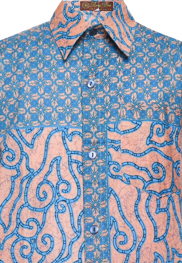 Hem Anak Batik Laki Laki Lengan Pendek Alex AW Blue