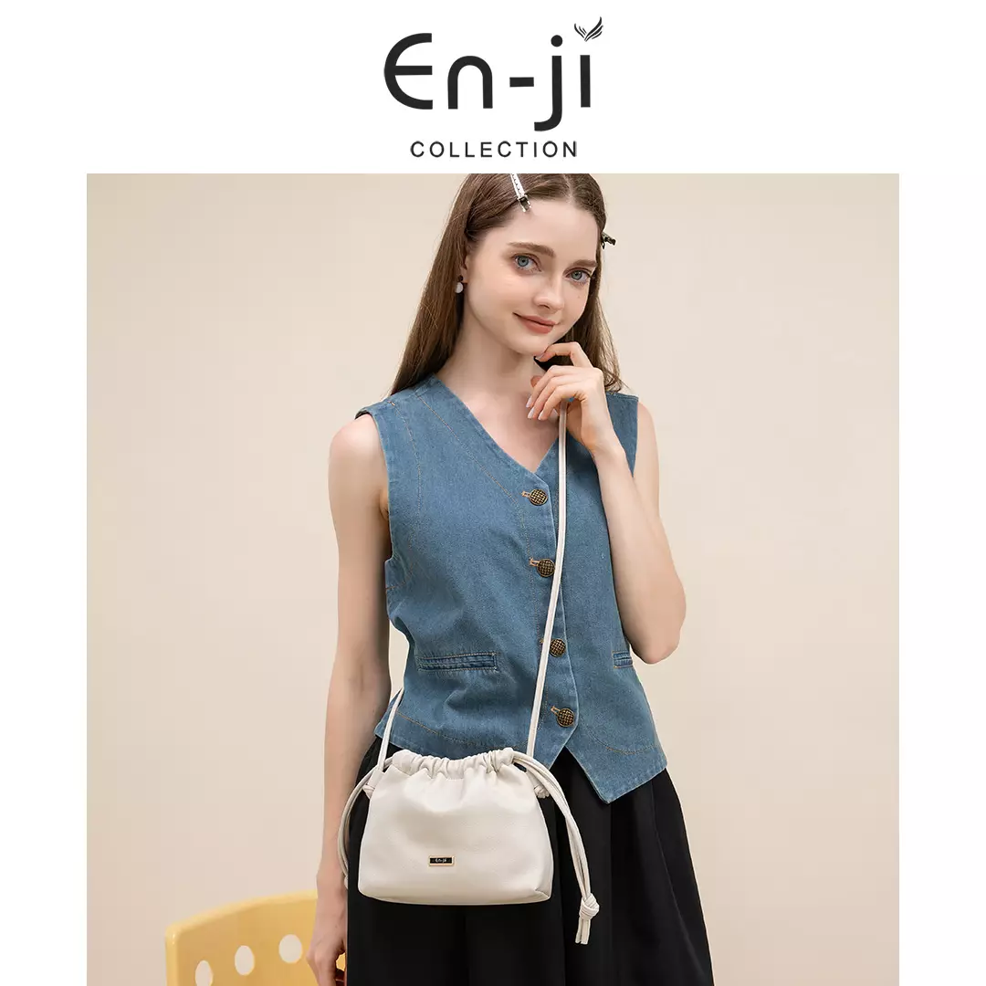 En-ji Solwa Slingbag Wanita Warna Cream