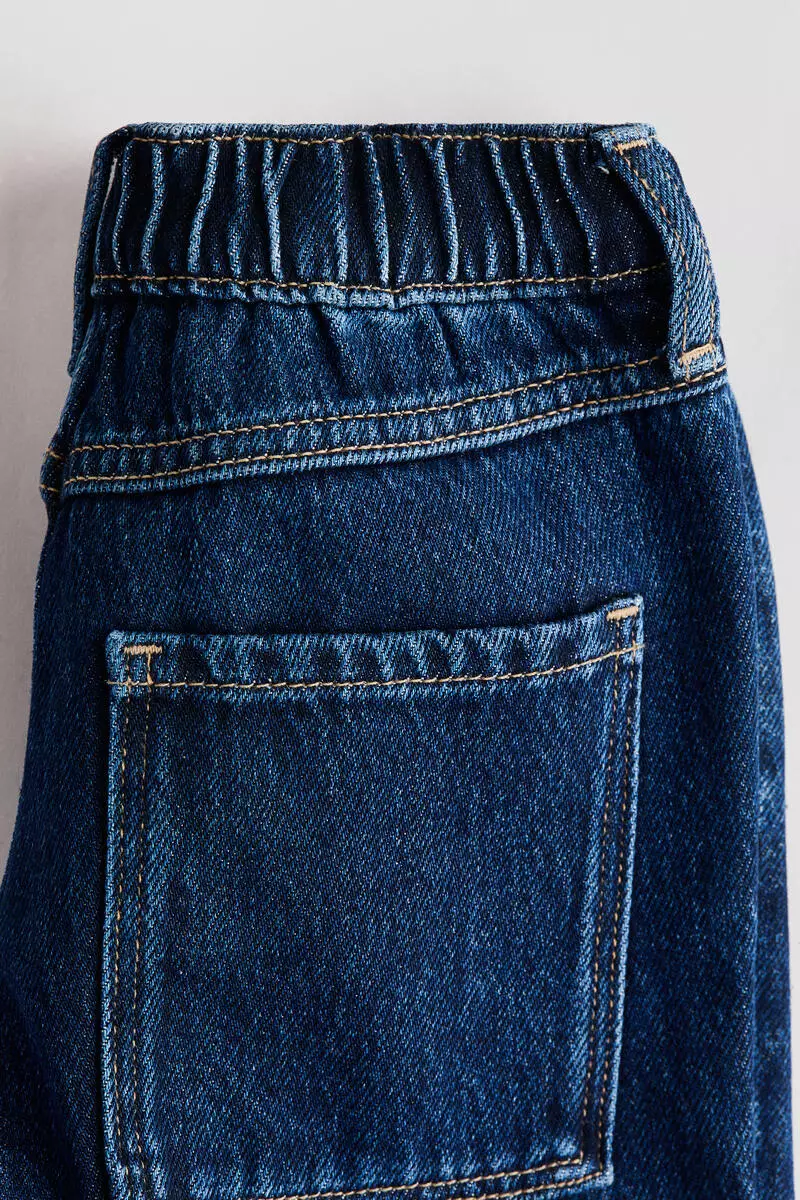 Knee-length denim shorts