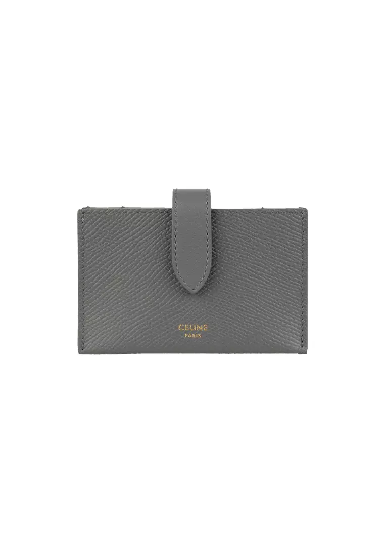 Celine Grey Calfskin Leather Accordion Card Holder Wallet - Yoogi's Closet